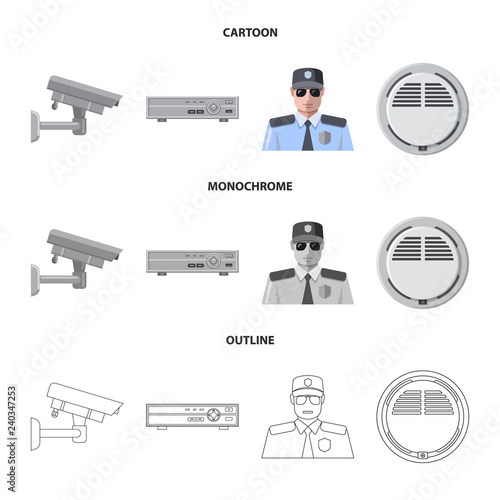 Vector illustration of office and house sign. Collection of office and system stock vector illustration.