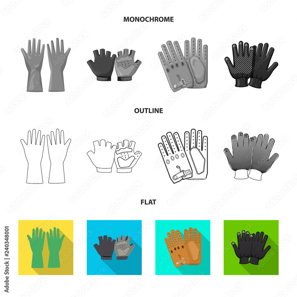 Isolated object of glove and winter symbol. Set of glove and equipment stock vector illustration. Isolated object of glove and winter symbol. Set of glove and equipment stock vector illustration.