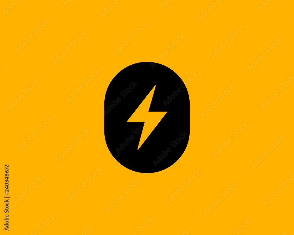 Letter O number 0 lightning logo icon design template elements Stock ...