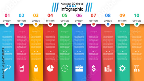 Business papr infographic. Ten items.