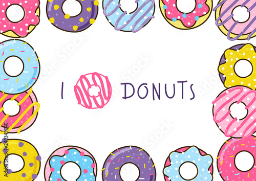 Color donuts frame for Your design