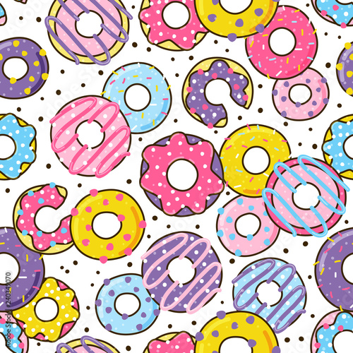 Seamless pattern with color donuts for Your design