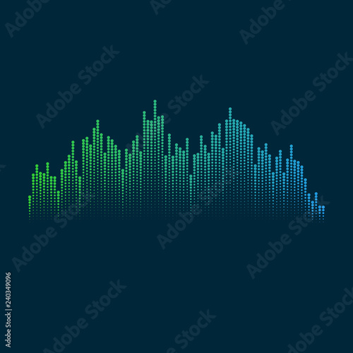 Abstract vector element for music design with equalizer