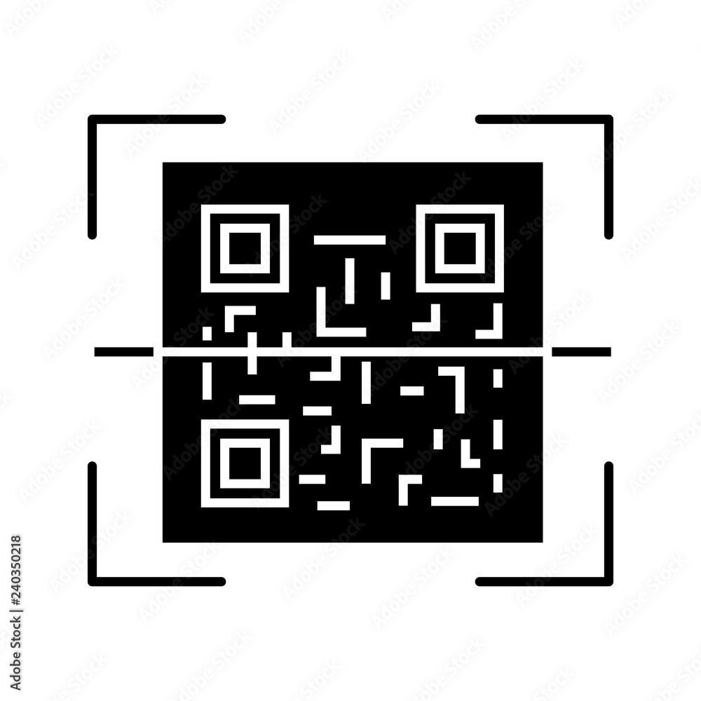 QR code scanning glyph icon QR code scanning glyph icon