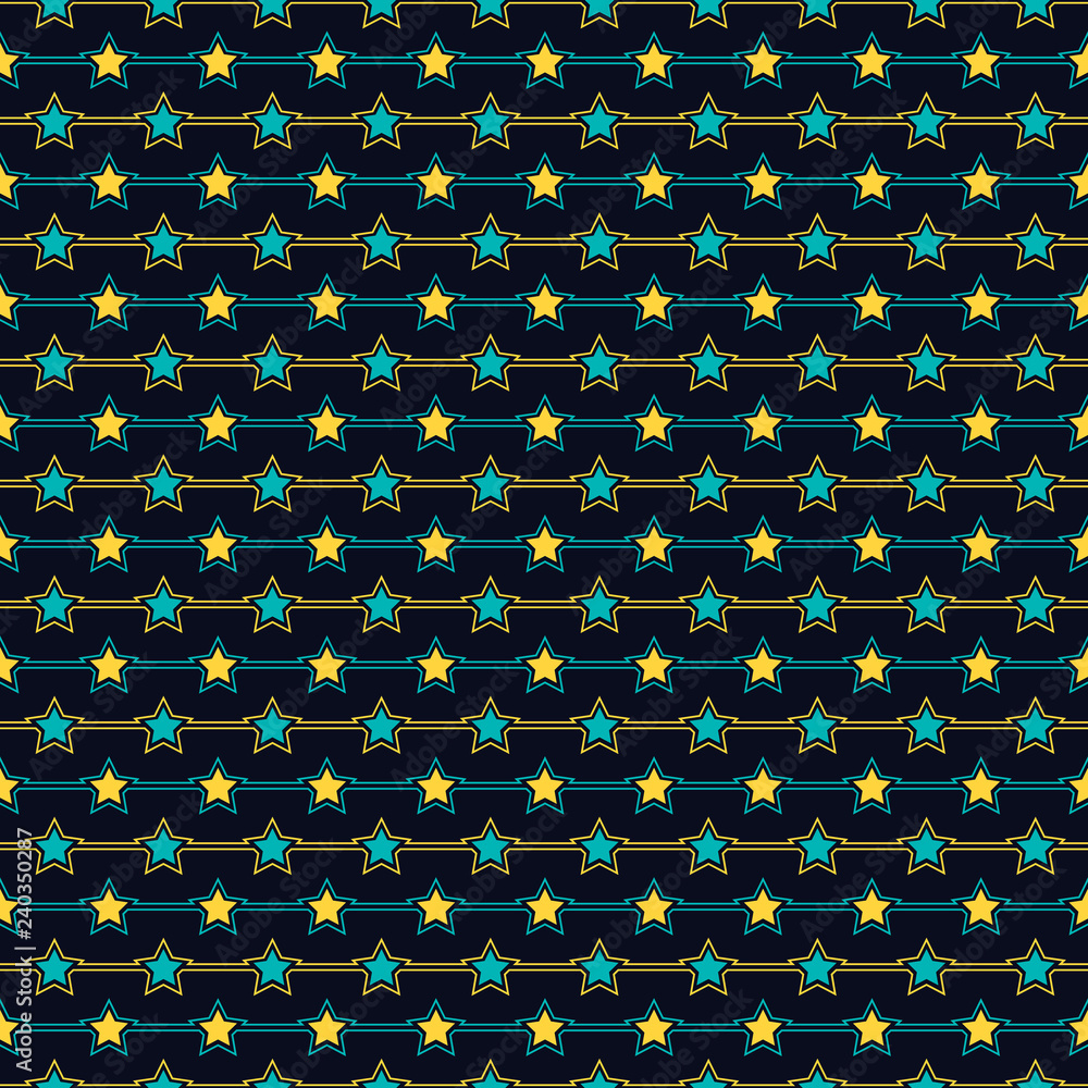 Fototapeta premium Geometric star shape vector seamless pattern