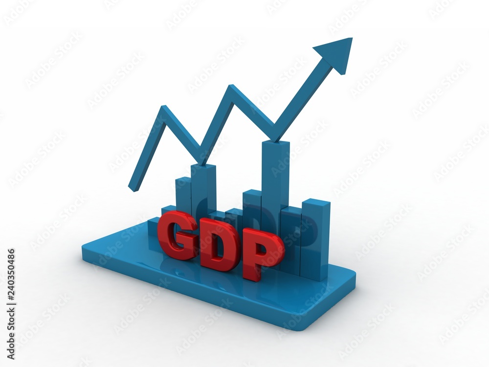 3d rendering Stock market online business concept. business Graph with GDP 3d rendering Stock market online business concept. business Graph with GDP