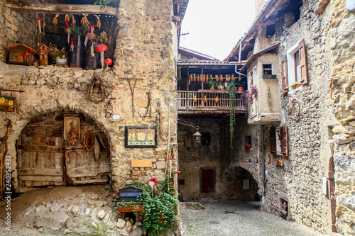 medieval village, canale di tenno, trentino, Italy photo