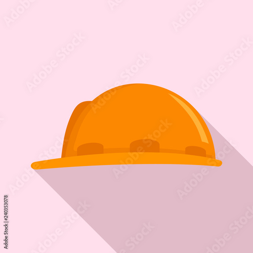Construction protect helmet icon. Flat illustration of construction protect helmet vector icon for web design