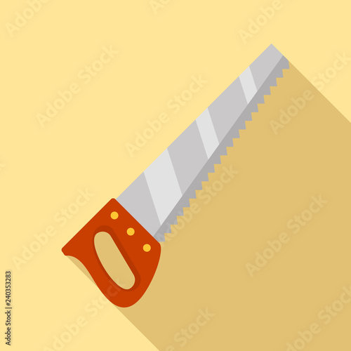 Hand saw icon. Flat illustration of hand saw vector icon for web design