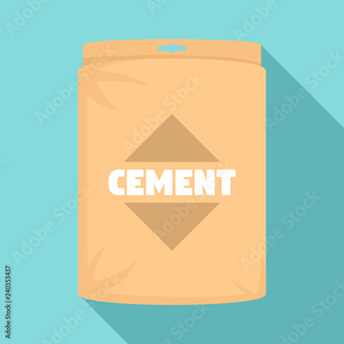 Cement bag icon. Flat illustration of cement bag vector icon for web design