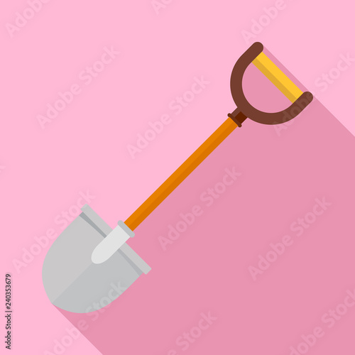 Construct shovel icon. Flat illustration of construct shovel vector icon for web design