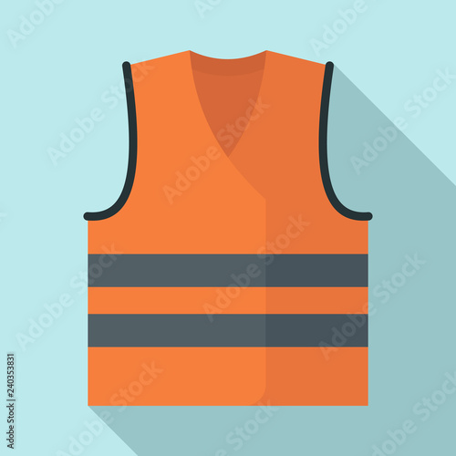 Safety vest icon. Flat illustration of safety vest vector icon for web design