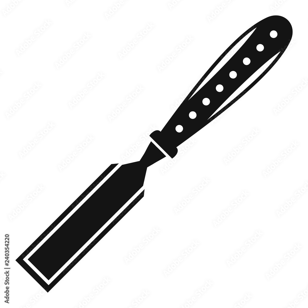 Chisel tool icon. Simple illustration of chisel tool vector icon for web design isolated on white background Chisel tool icon. Simple illustration of chisel tool vector icon for web design isolated on white background