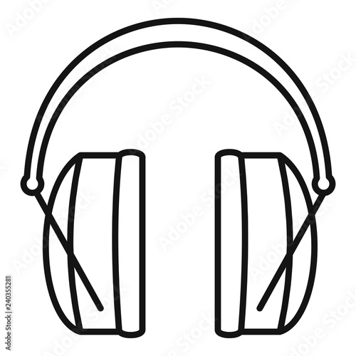 Noise headphones icon. Outline noise headphones vector icon for web design isolated on white background
