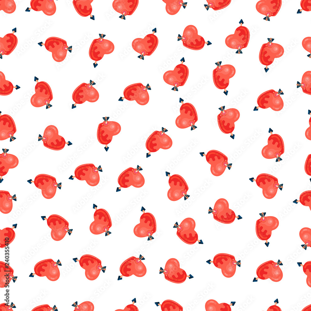 Seamless pattern of pink hearts. Valentines day background - Vector Seamless pattern of pink hearts. Valentines day background - Vector