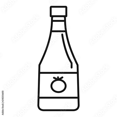 Natural ketchup bottle icon. Outline natural ketchup bottle vector icon for web design isolated on white background