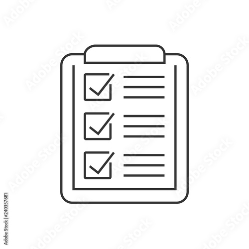 Checklist on clipboard