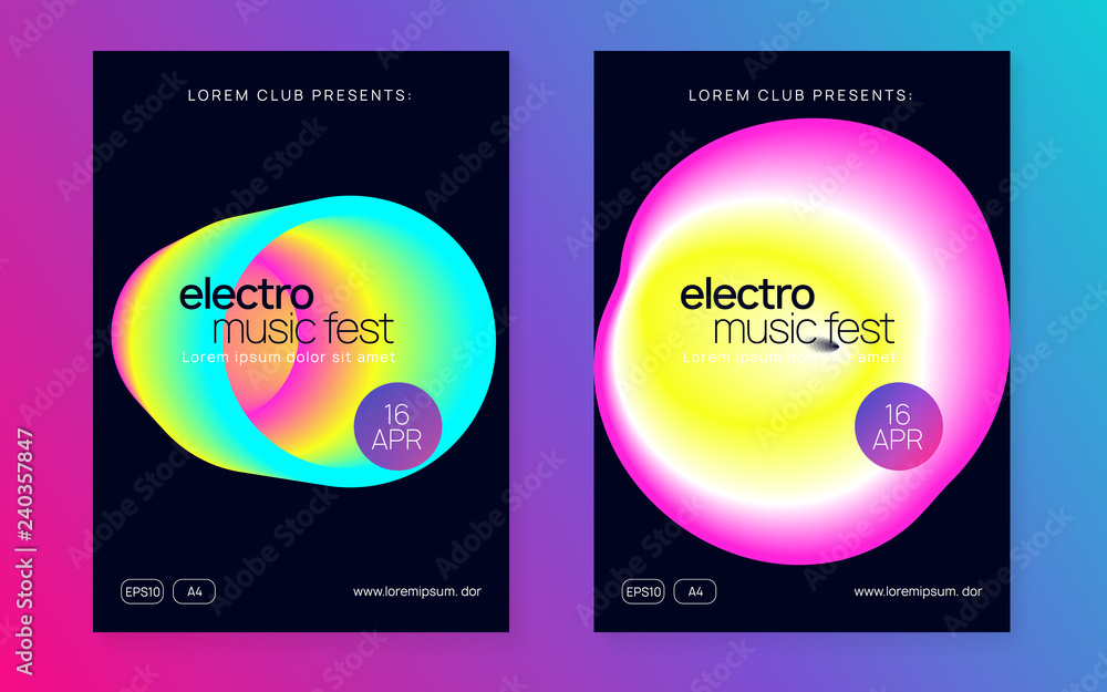 Naklejka premium Summer fest flyer and music poster.