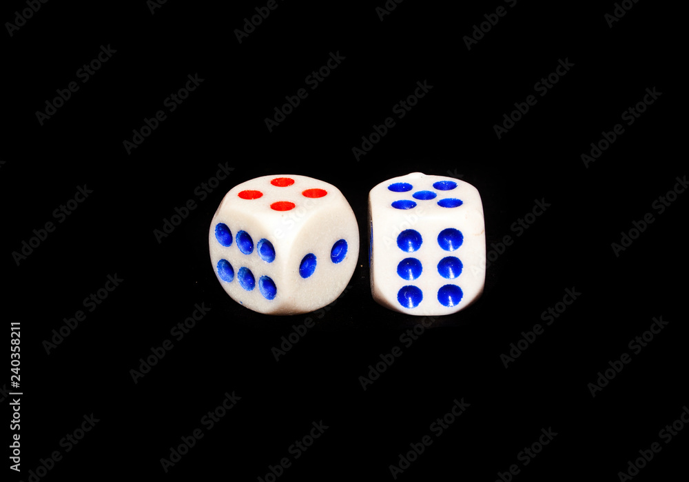 dice isolated on black background dice isolated on black background