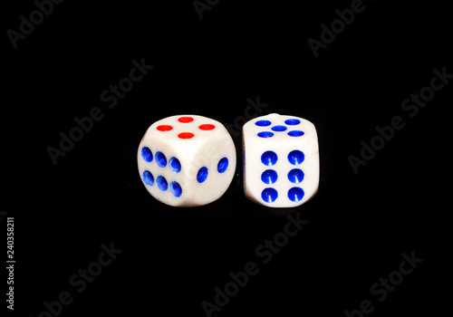 dice isolated on black background