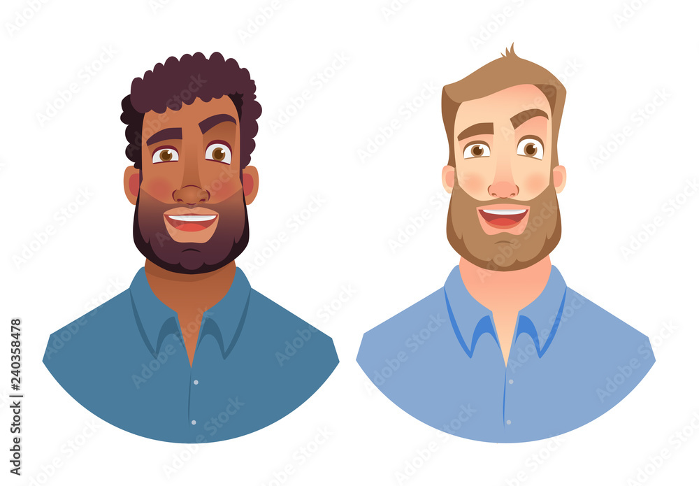 Fototapeta premium emotions of man face set