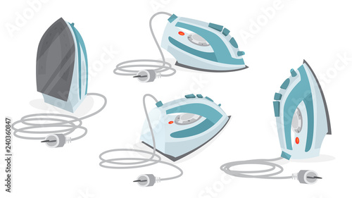 Set of iron for cloth. Electric utensil