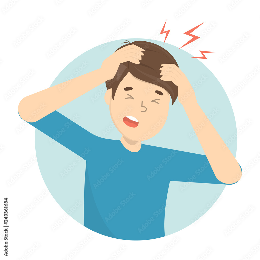 Man suffer from the pain in the head. Headache Man suffer from the pain in the head. Headache