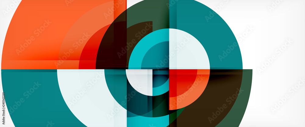 Modern geometric circles abstract background, colorful round shapes with shadow effects Modern geometric circles abstract background, colorful round shapes with shadow effects