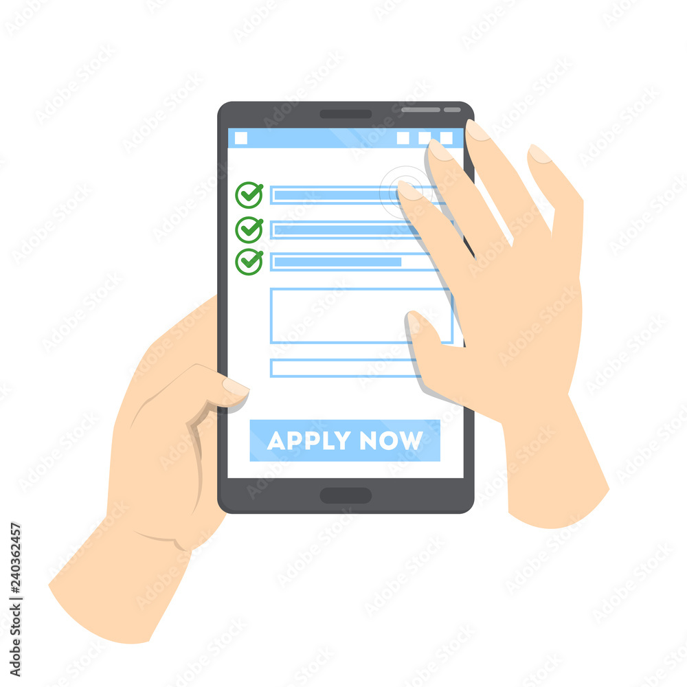 Loan agreement on the digital device. Online contract Loan agreement on the digital device. Online contract
