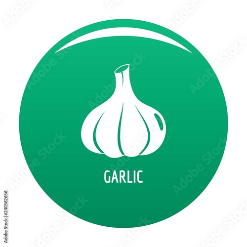 Garlic icon. Simple illustration of garlic vector icon for any design green