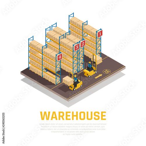 Warehouse Isometric Composition
