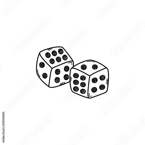 gamble dice sketch doodle