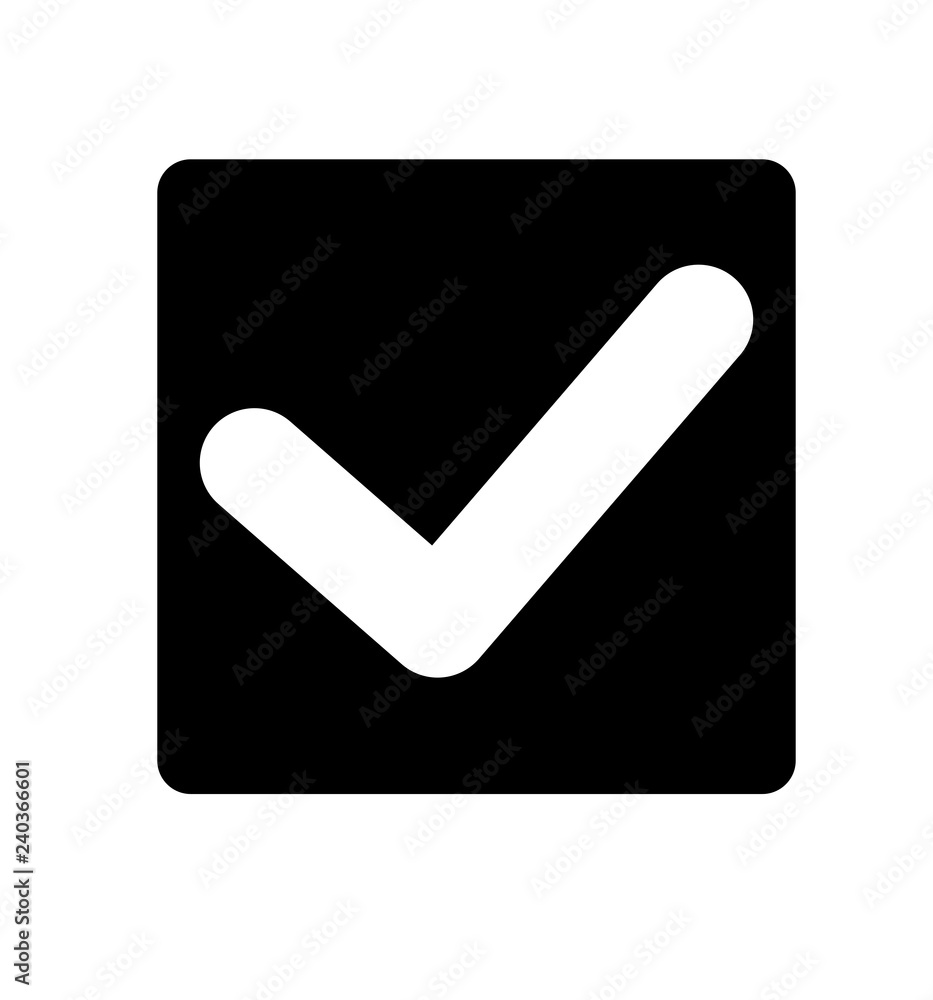 Check mark icon black vector illustration Check mark icon black vector illustration