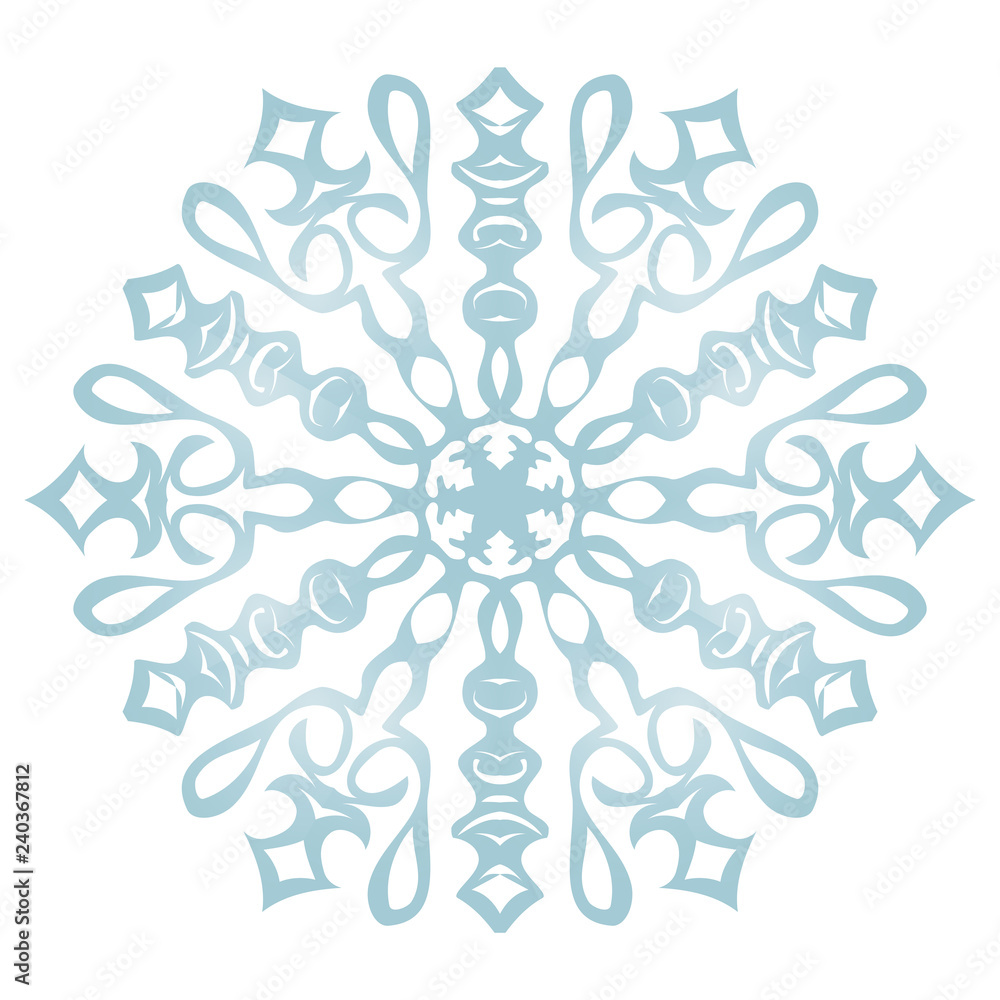 Blue Icon snowflake on a white background. Vector illustration. EPS 10