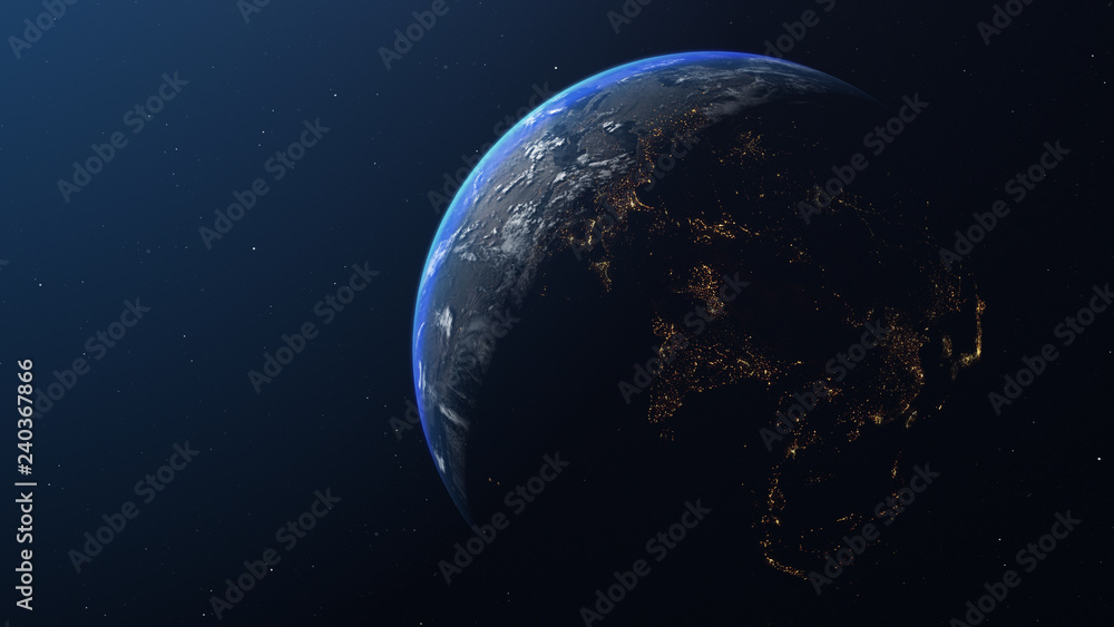 Fototapeta premium Asteroid and Earth