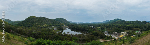 Panoramic mountain and river on the day of the blue sky © Pinphong