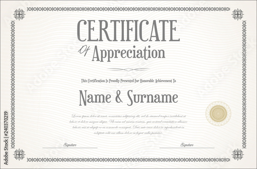 Elegant certificate or diploma retro vintage design