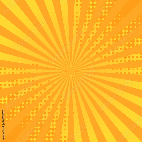 Retro comic background. Striped rays background for comics book.