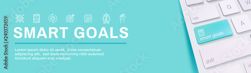 2019 SMART Goals Vector graphic with Smart goal keywords