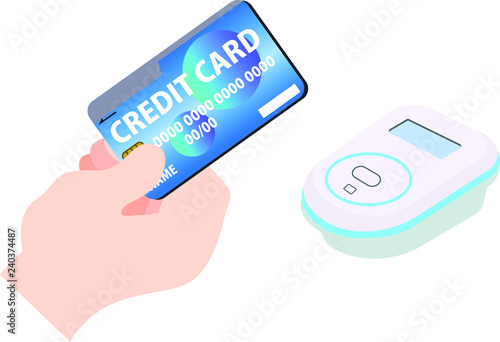 Payment of electronic money by Polka dot pattern Credit card