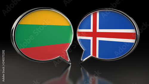 Lithuania and Iceland flags with Speech Bubbles. 3D illustration Free Download Lithuania and Iceland flags with Speech Bubbles. 3D illustration - GFXLoad