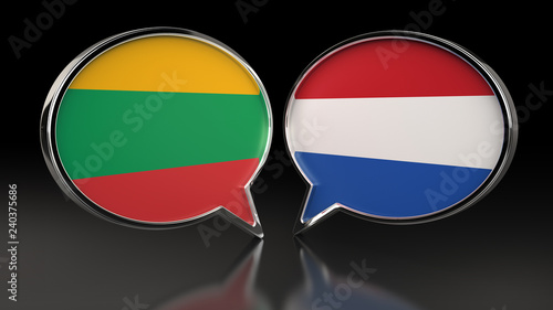 Lithuania and Netherlands flags with Speech Bubbles. 3D illustration Free Download Lithuania and Netherlands flags with Speech Bubbles. 3D illustration - GFXLoad