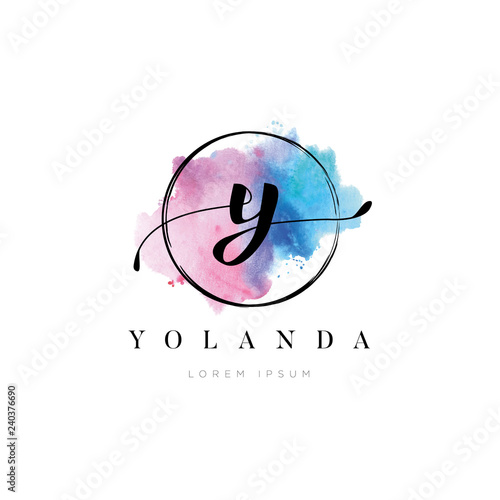 Water Color Letter Type Y Logo
