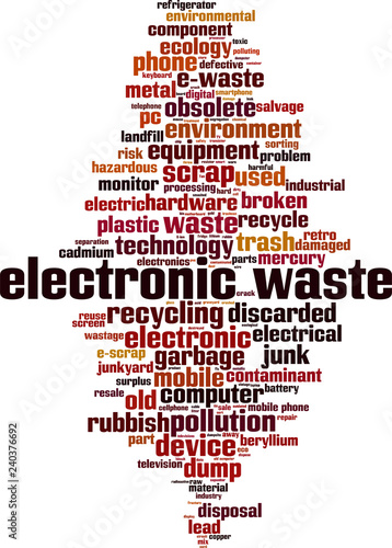 Electronic waste word cloud