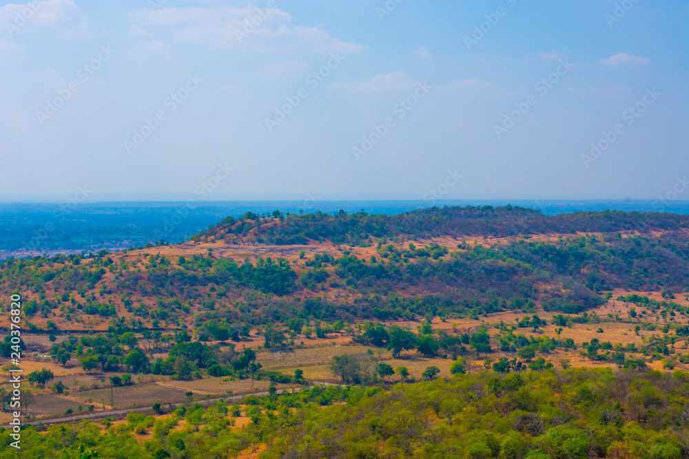 Fototapeta premium aerial view of hill landscape