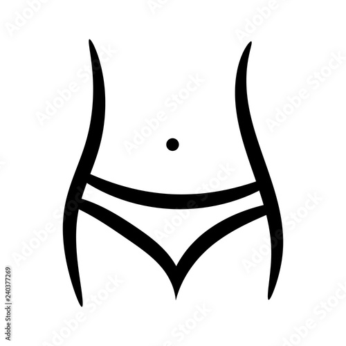 The body of a fitness model. Vector illustration. Icon.