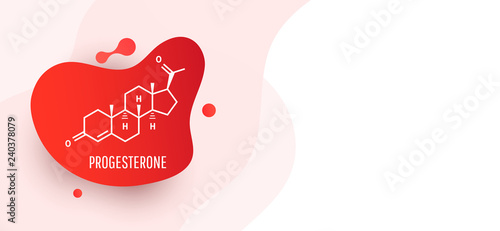 Plays role in menstrual cycle and pregnancy. Skeletal formula.