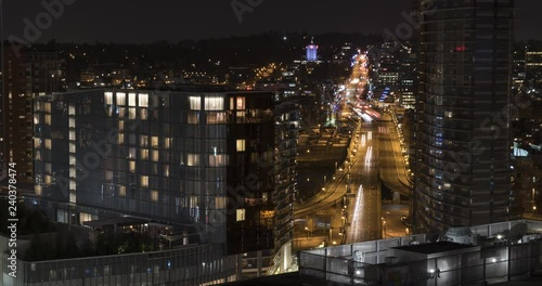 Cambie Street, Vancouver, Canada- night traffic time-lapse