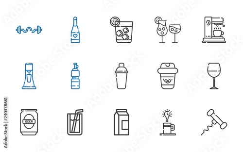 beverage icons set