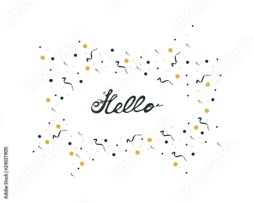 Vector hand drawn lettering isolated on white background in frame fro